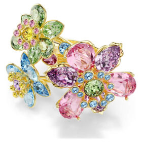 Idyllia-Ring mit gemischten Schliffen, Blume, mehrfarbig, vergoldet Idyllia-Ring mit gemischten Schliffen, Blume, mehrfarbig, vergoldet