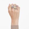 Idyllia-Ring mit gemischten Schliffen, Pavé, Blume, mehrfarbig, goldfarben plattiert Idyllia-Ring mit gemischten Schliffen, Pavé, Blume, mehrfarbig, goldfarben plattiert