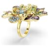 Idyllia-Ring mit gemischten Schliffen, Pavé, Blume, mehrfarbig, goldfarben plattiert Idyllia-Ring mit gemischten Schliffen, Pavé, Blume, mehrfarbig, goldfarben plattiert