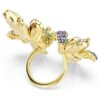 Idyllia-Ring mit gemischten Schliffen, Pavé, Blume, mehrfarbig, goldfarben plattiert Idyllia-Ring mit gemischten Schliffen, Pavé, Blume, mehrfarbig, goldfarben plattiert