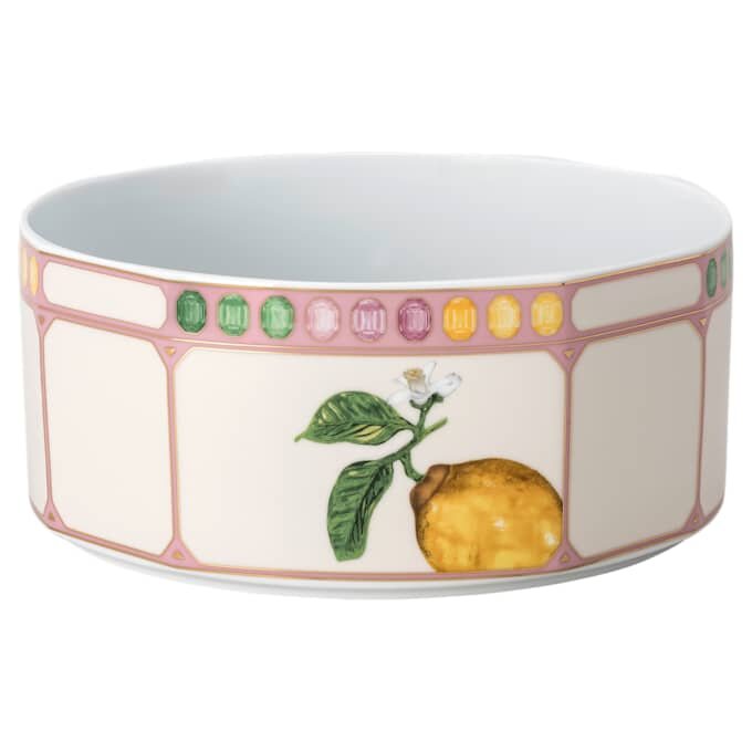 Idyllia-Schale aus Porzellan, Kristall-Print-Motiv, Citron, gross, mehrfarbig Idyllia-Schale aus Porzellan, Kristall-Print-Motiv, Citron, gross, mehrfarbig
