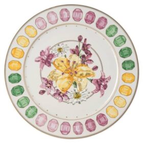 Idyllia Servierteller aus Porzellan, Kristalldruck-Motiv, Blumenstrauss, mehrfarbig