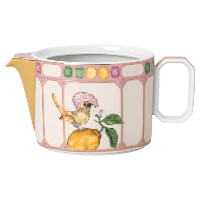 Idyllia-Teekanne aus Porzellan, Kristall-Print-Motiv, Fliegenfänger, klein, mehrfarbig Idyllia-Teekanne aus Porzellan, Kristall-Print-Motiv, Fliegenfänger, klein, mehrfarbig