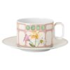 Idyllia Teetasse mit Untertasse aus Porzellan, Kristall-Print-Motiv, Blumenstrauss, mehrfarbig Idyllia Teetasse mit Untertasse aus Porzellan, Kristall-Print-Motiv, Blumenstrauss, mehrfarbig