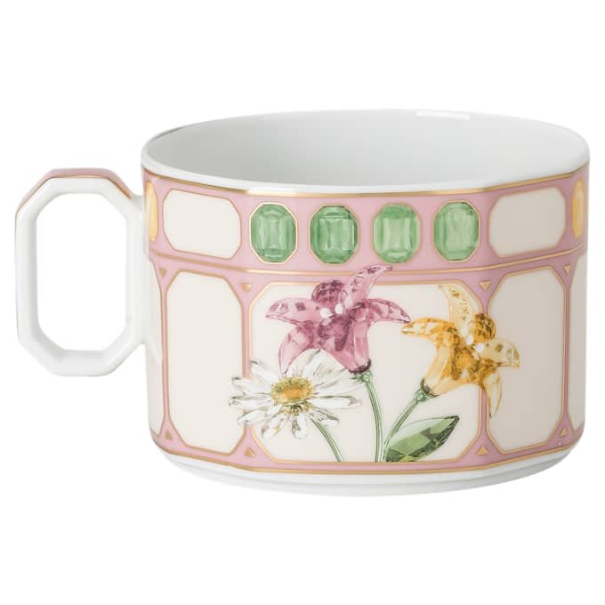 Idyllia Teetasse mit Untertasse aus Porzellan, Kristall-Print-Motiv, Blumenstrauss, mehrfarbig Idyllia Teetasse mit Untertasse aus Porzellan, Kristall-Print-Motiv, Blumenstrauss, mehrfarbig