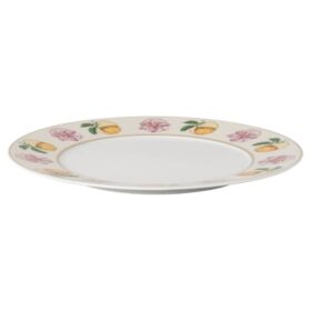 Idyllia-Teller aus Porzellan, Kristall-Druckmotiv, Lily Citron, mehrfarbig