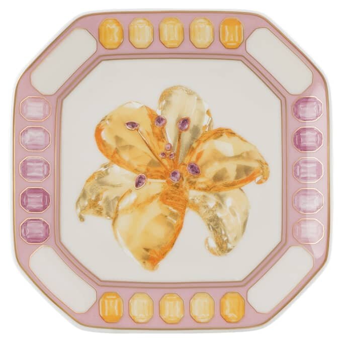 Idyllia Vide Poche Porzellan, Kristall-Druckmotiv, Blume, Rosa Idyllia Vide Poche Porzellan, Kristall-Druckmotiv, Blume, Rosa