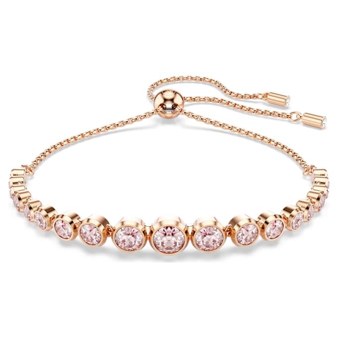 Imber-Armband mit gemischten Rundschliffen, rosa, roségoldfarben plattiert Imber-Armband mit gemischten Rundschliffen, rosa, roségoldfarben plattiert