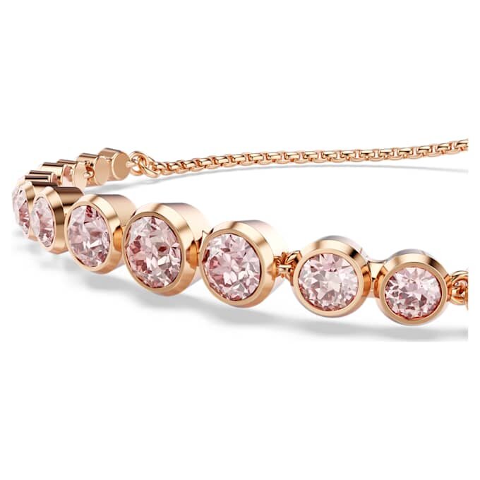 Imber-Armband mit gemischten Rundschliffen, rosa, roségoldfarben plattiert Imber-Armband mit gemischten Rundschliffen, rosa, roségoldfarben plattiert