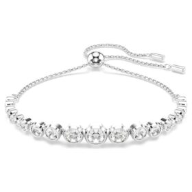 Imber-Armband mit gemischten Rundschliffen, weiss, rhodiniert