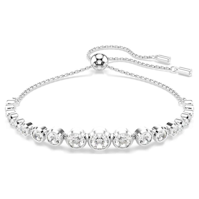 Imber-Armband mit gemischten Rundschliffen, weiss, rhodiniert Imber-Armband mit gemischten Rundschliffen, weiss, rhodiniert