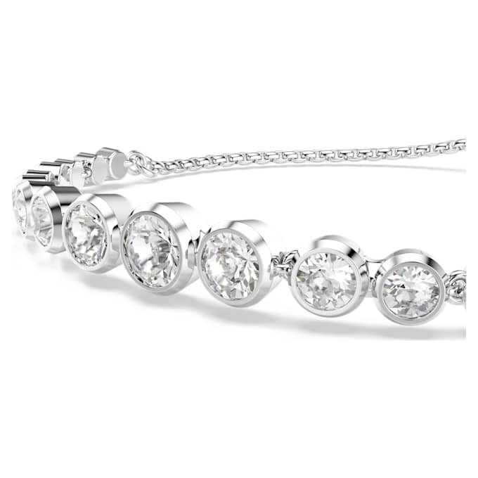 Imber-Armband mit gemischten Rundschliffen, weiss, rhodiniert Imber-Armband mit gemischten Rundschliffen, weiss, rhodiniert
