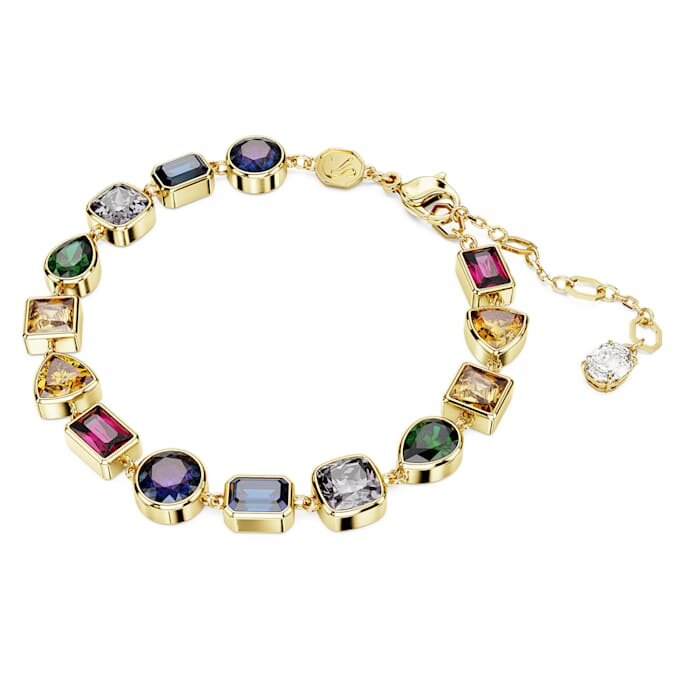 Imber-Armband mit gemischten Schliffen, mehrfarbig, vergoldet Imber-Armband mit gemischten Schliffen, mehrfarbig, vergoldet