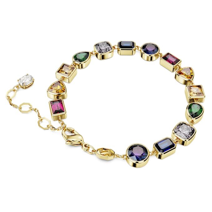 Imber-Armband mit gemischten Schliffen, mehrfarbig, vergoldet Imber-Armband mit gemischten Schliffen, mehrfarbig, vergoldet