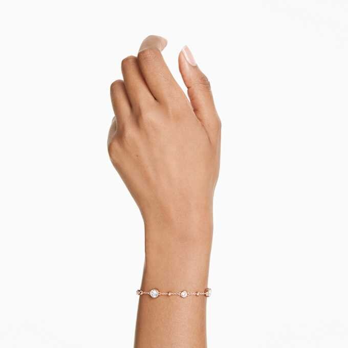 Imber-Armband mit rundem Schliff, weiss, roségoldfarben plattiert Imber-Armband mit rundem Schliff, weiss, roségoldfarben plattiert