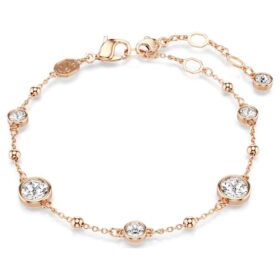 Imber-Armband mit rundem Schliff, weiss, roségoldfarben plattiert Imber-Armband mit rundem Schliff, weiss, roségoldfarben plattiert