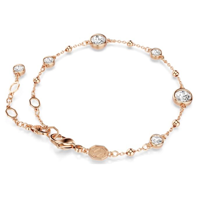 Imber-Armband mit rundem Schliff, weiss, roségoldfarben plattiert Imber-Armband mit rundem Schliff, weiss, roségoldfarben plattiert