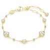 Imber-Armband, Rundschliff, verstreutes Design, weiss, vergoldet Imber-Armband, Rundschliff, verstreutes Design, weiss, vergoldet