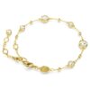 Imber-Armband, Rundschliff, verstreutes Design, weiss, vergoldet Imber-Armband, Rundschliff, verstreutes Design, weiss, vergoldet
