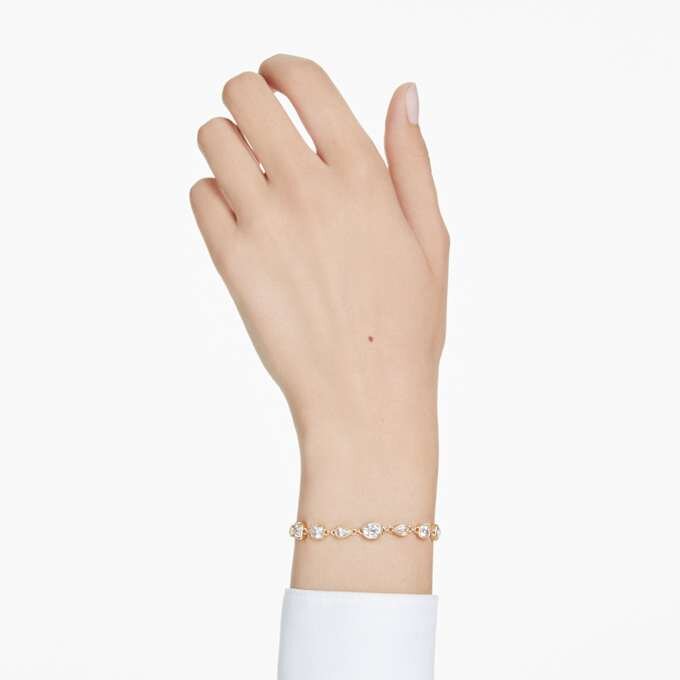 Imber-Armbänder mit gemischten Schliffformen, weiss, vergoldet Imber-Armbänder mit gemischten Schliffformen, weiss, vergoldet