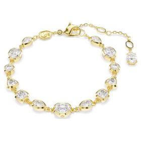 Imber-Armbänder mit gemischten Schliffformen, weiss, vergoldet Imber-Armbänder mit gemischten Schliffformen, weiss, vergoldet