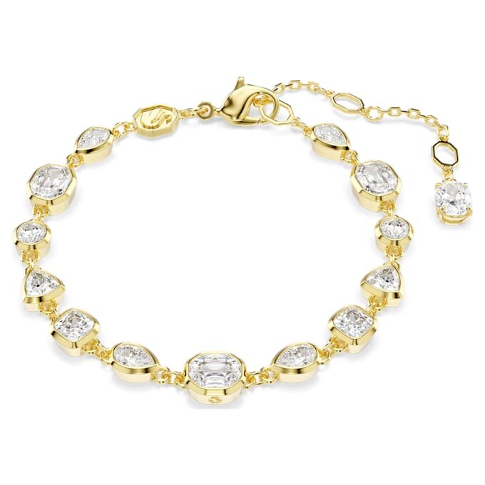 Imber-Armbänder mit gemischten Schliffformen, weiss, vergoldet Imber-Armbänder mit gemischten Schliffformen, weiss, vergoldet