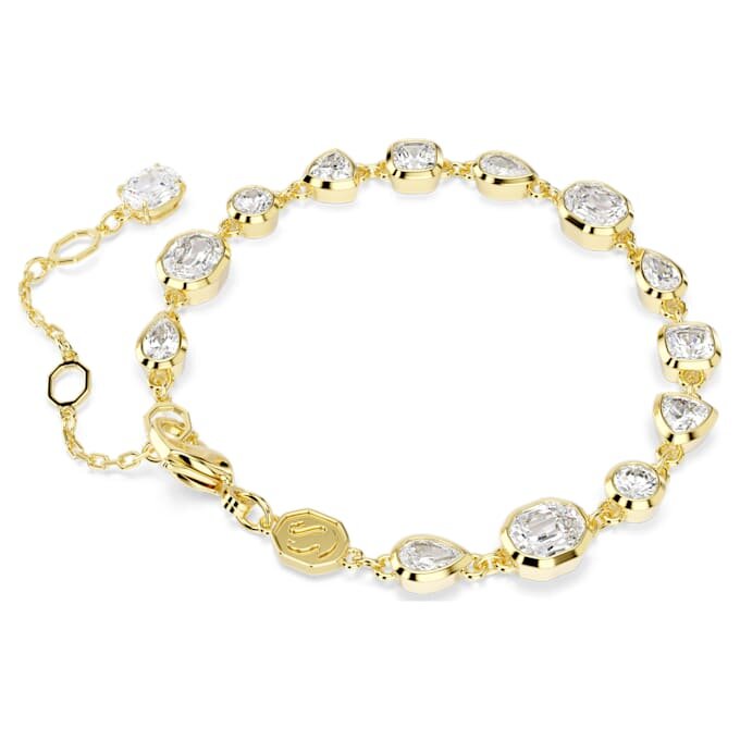 Imber-Armbänder mit gemischten Schliffformen, weiss, vergoldet Imber-Armbänder mit gemischten Schliffformen, weiss, vergoldet
