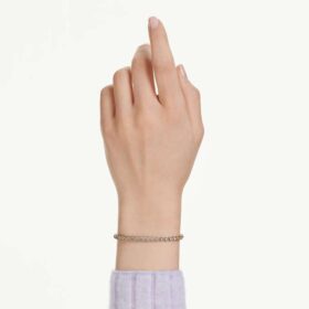 Imber Emily Tennisarmband mit rundgeschliffenen Kristallen, schwarz, roségoldfarben plattiert