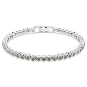 Imber Emily Tennisarmband mit rundgeschliffenen Steinen, schwarz, rhodiniert