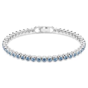 Imber Emily Tennisarmband, Rundschliff, Blau, rhodiniert