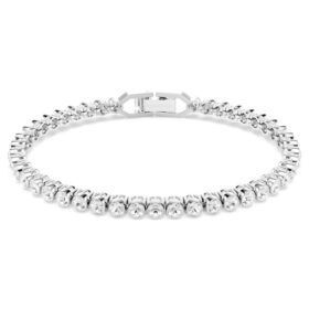 Imber Emily Tennisarmband, Rundschliff, weiss, rhodiniert