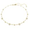 Imber-Halskette mit rundem Schliff, verstreutem Design, weiss, goldfarben plattiert Imber-Halskette mit rundem Schliff, verstreutem Design, weiss, goldfarben plattiert