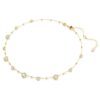 Imber-Halskette mit rundem Schliff, verstreutem Design, weiss, goldfarben plattiert Imber-Halskette mit rundem Schliff, verstreutem Design, weiss, goldfarben plattiert