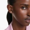 Imber Ohrringe, Rundschliff, weiss, goldfarben plattiert Imber Ohrringe, Rundschliff, weiss, goldfarben plattiert