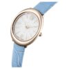 Imber Oval Uhr Swiss Made, Lederarmband, Blau, champagnerfarbene Goldoptik Imber Oval Uhr Swiss Made, Lederarmband, Blau, champagnerfarbene Goldoptik