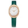 Imber Oval Uhr Swiss Made, Lederarmband, grün, roségoldfarben Imber Oval Uhr Swiss Made, Lederarmband, grün, roségoldfarben