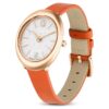 Imber Oval Uhr Swiss Made, Lederarmband, orange, roségoldfarben Imber Oval Uhr Swiss Made, Lederarmband, orange, roségoldfarben