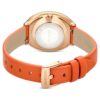 Imber Oval Uhr Swiss Made, Lederarmband, orange, roségoldfarben Imber Oval Uhr Swiss Made, Lederarmband, orange, roségoldfarben