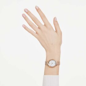 Imber Oval Uhr Swiss Made, Metallarmband, Goldfarbig, Roségold-Finish