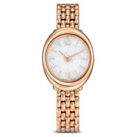 Imber Oval Uhr Swiss Made, Metallarmband, Goldfarbig, Roségold-Finish