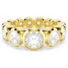 Imber-Ring mit gemischten Rundschliffen, weiss, vergoldet Imber-Ring mit gemischten Rundschliffen, weiss, vergoldet