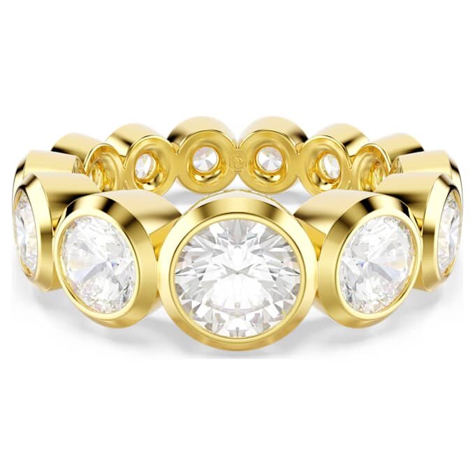 Imber-Ring mit gemischten Rundschliffen, weiss, vergoldet Imber-Ring mit gemischten Rundschliffen, weiss, vergoldet