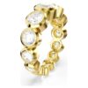 Imber-Ring mit gemischten Rundschliffen, weiss, vergoldet Imber-Ring mit gemischten Rundschliffen, weiss, vergoldet