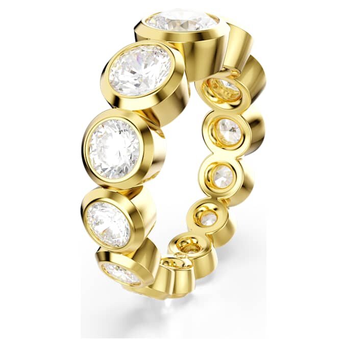Imber-Ring mit gemischten Rundschliffen, weiss, vergoldet Imber-Ring mit gemischten Rundschliffen, weiss, vergoldet