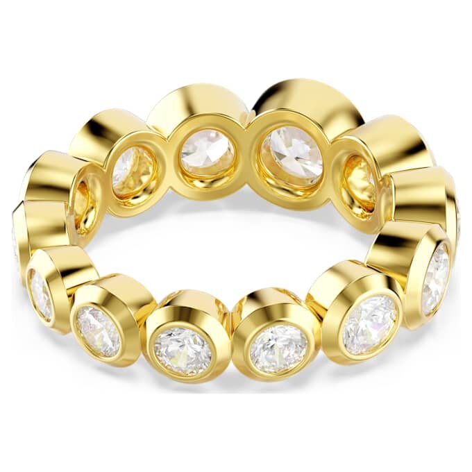 Imber-Ring mit gemischten Rundschliffen, weiss, vergoldet Imber-Ring mit gemischten Rundschliffen, weiss, vergoldet