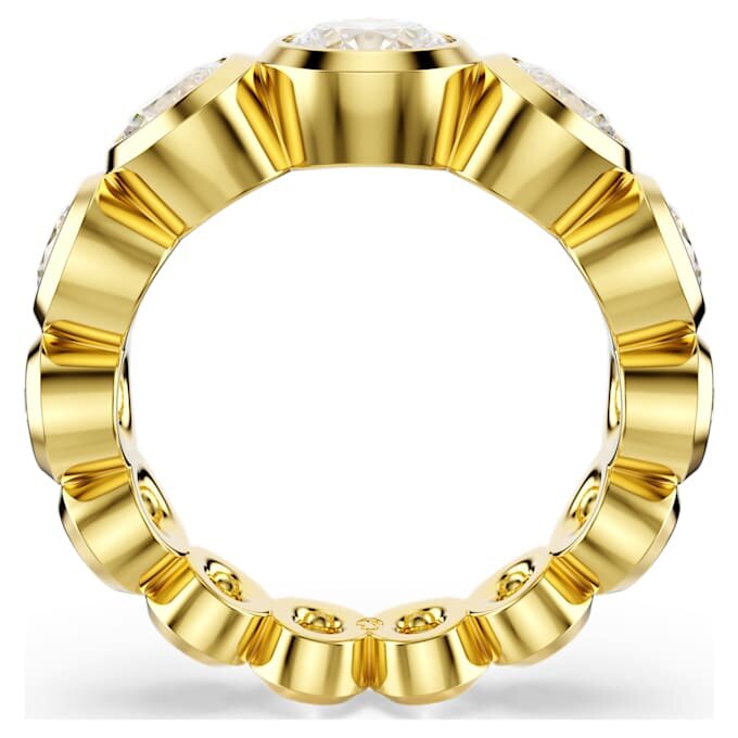 Imber-Ring mit gemischten Rundschliffen, weiss, vergoldet Imber-Ring mit gemischten Rundschliffen, weiss, vergoldet
