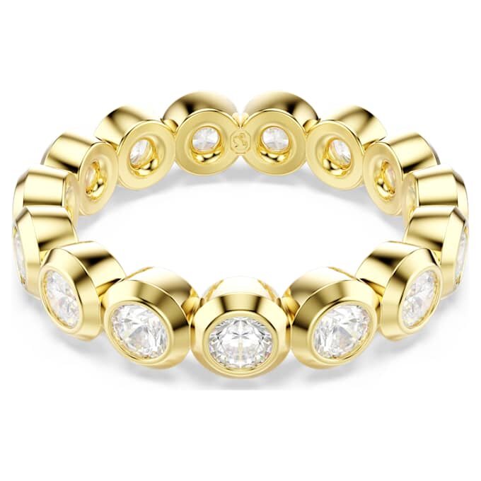 Imber-Ring, Rundschliff, weiss, vergoldet Imber-Ring, Rundschliff, weiss, vergoldet