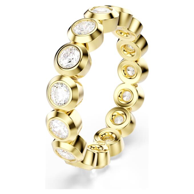 Imber-Ring, Rundschliff, weiss, vergoldet Imber-Ring, Rundschliff, weiss, vergoldet