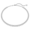 Imber Tennis-Halskette, Rundschliff, weiss, rhodiniert Imber Tennis-Halskette, Rundschliff, weiss, rhodiniert