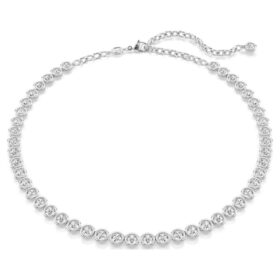 Imber Tennis-Halskette, Rundschliff, weiss, rhodiniert Imber Tennis-Halskette, Rundschliff, weiss, rhodiniert
